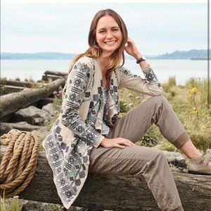 SUNDANCE: Tie Back, Southwestern, Embroidered Cardigan NWOT